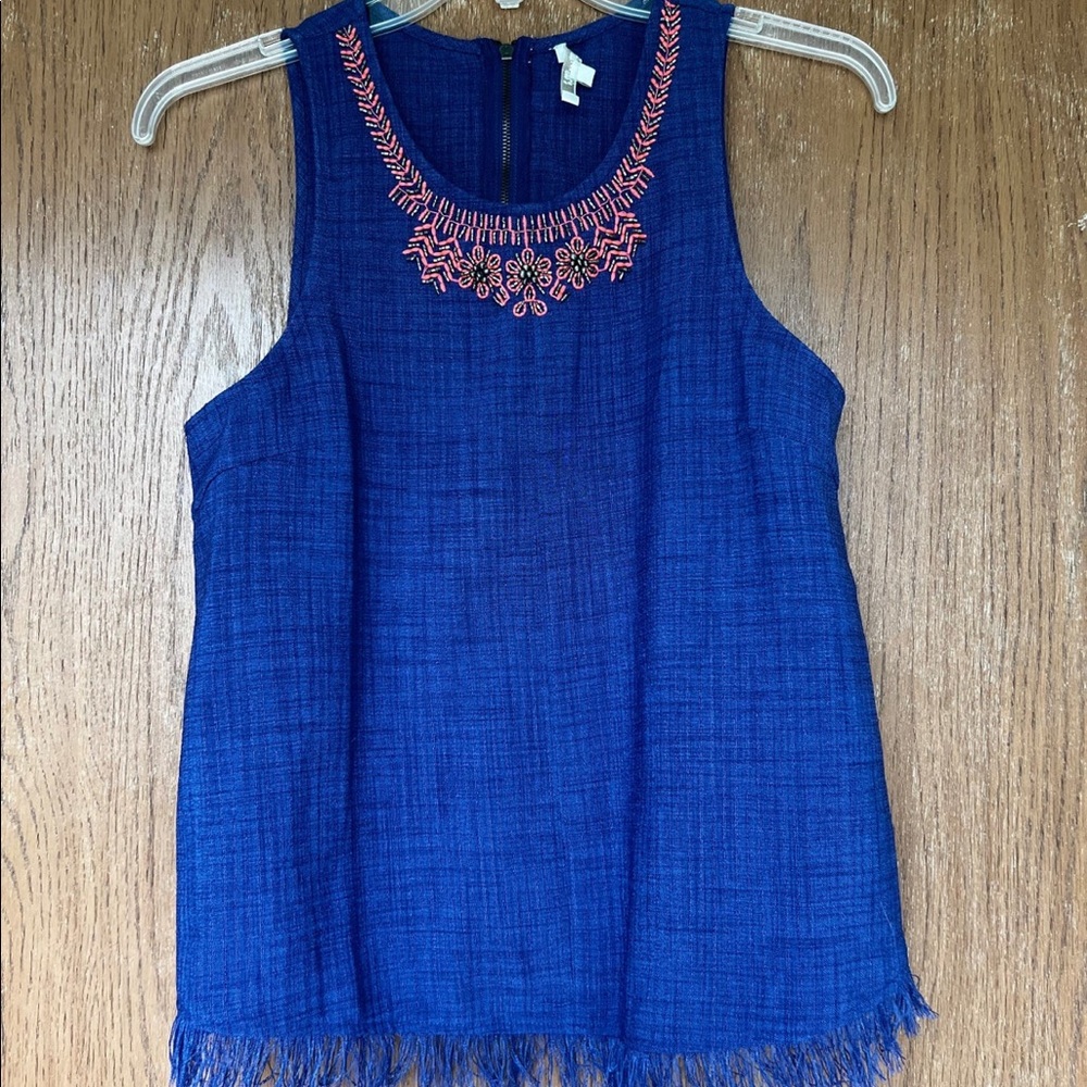 Blue miss me tank top